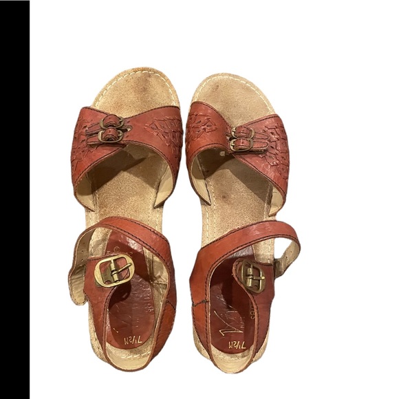 Vintage Viviana G&R Brown worn distressed Leather sandals - Picture 11 of 13